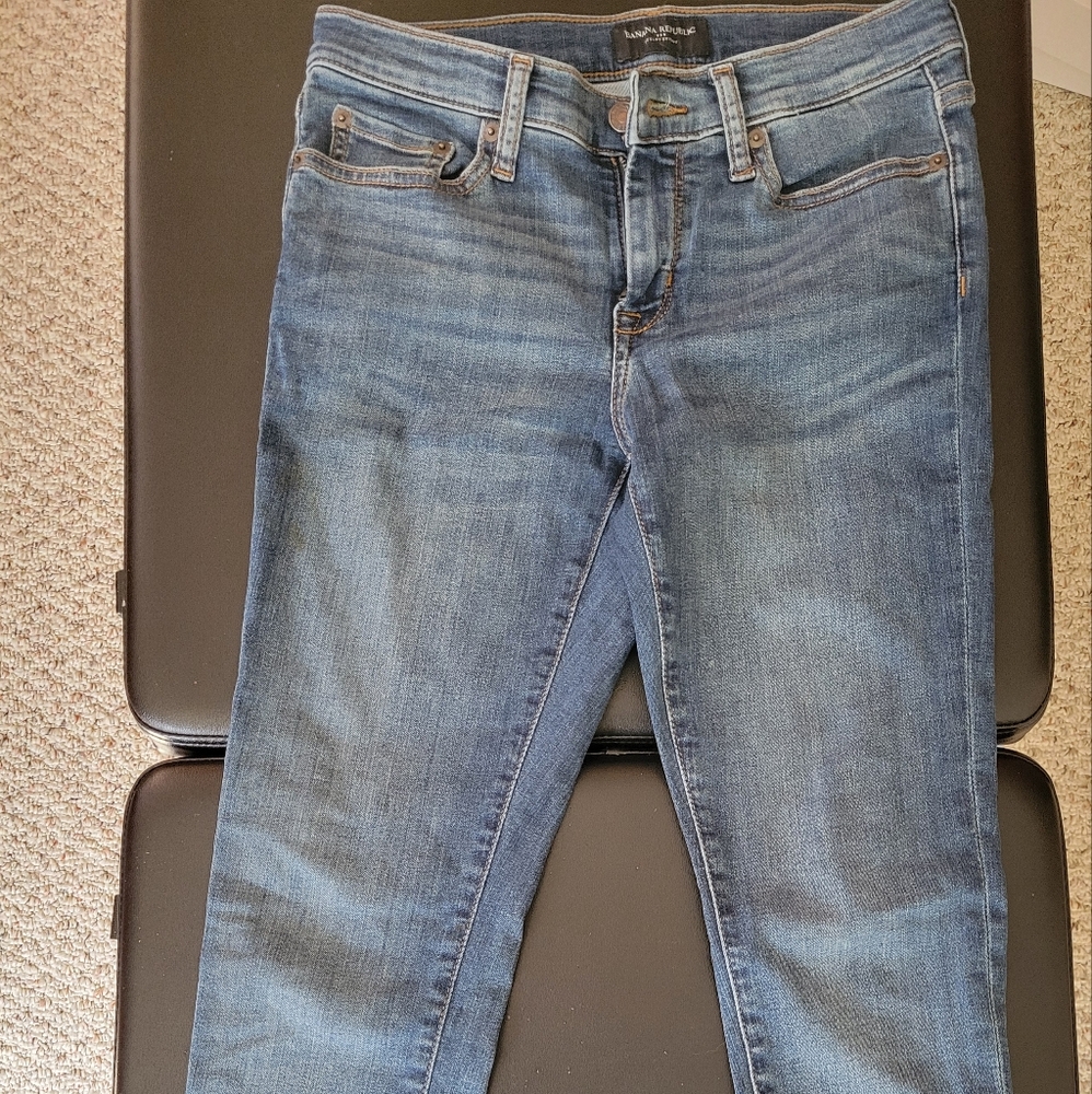 Banana Republic Womens Petite Skinny Blue Denim Jeans Size 26/2